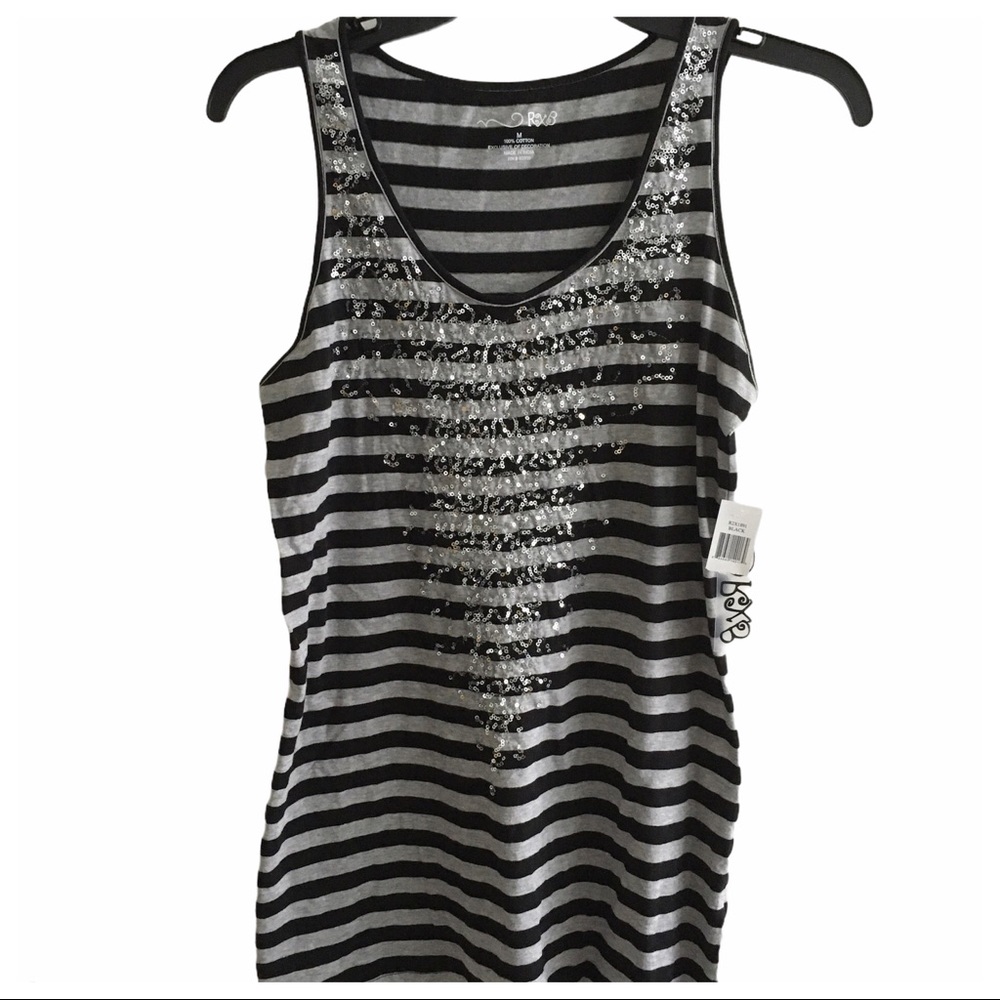 RXB Striped Sequin Top